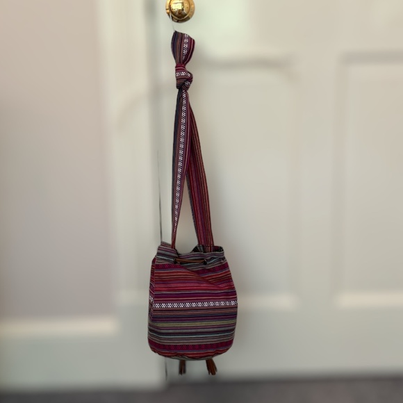 !!!FINAL DROP!!! Brash Multi Fabric Bucket/Hobo Bag with Faux Leather Tassels - Picture 3 of 12